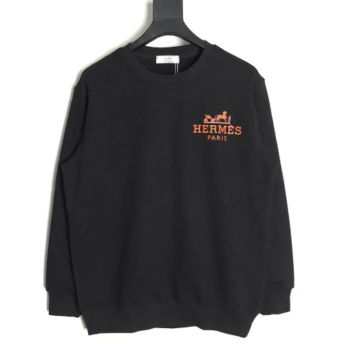 Hermes logo print crew neck sweatshirt TSK1,Hermes