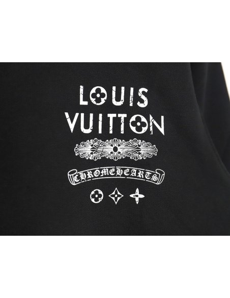 Louis Vuitton   Chrome Hearts joint Sanskrit letter print crew neck sweatshirt TSK1,Louis Vuitton