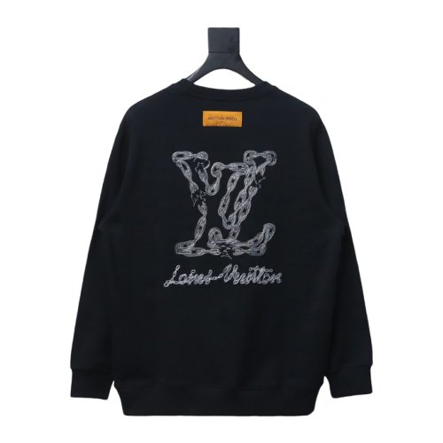 Louis Vuitton embroidered logo crew neck sweatshirt TSK1,Louis Vuitton
