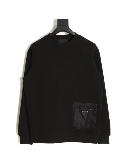 Prada 22Fw triangle pocket crew neck sweatshirt,Prada