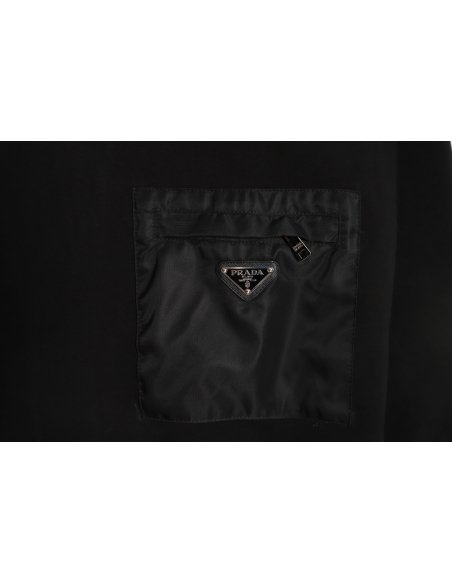 Prada 22Fw triangle pocket crew neck sweatshirt,Prada