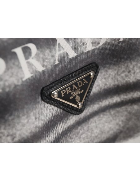 Prada Phantom Triangle Logo Print Crewneck Sweatshirt,Prada