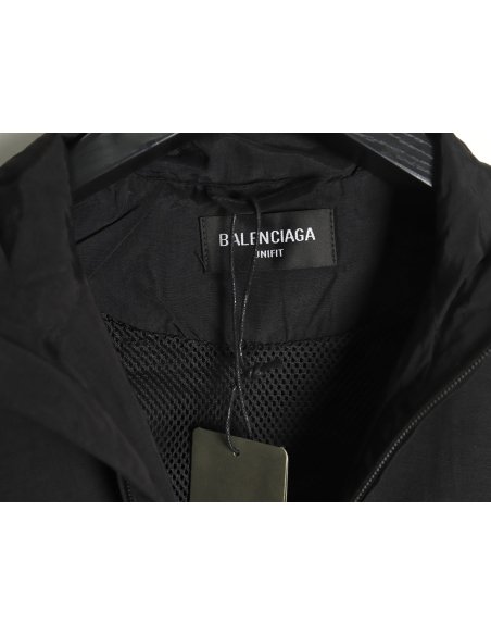 Balenciaga double hook embroidery color block stand collar jacket,Balenciaga