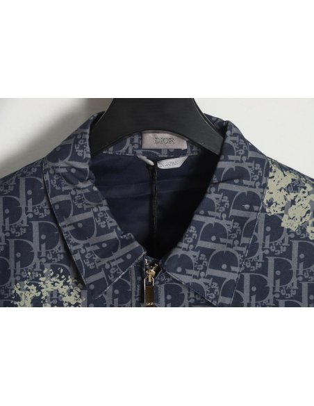 Dior 23ss new full printed old flower zipper jacket,Dior