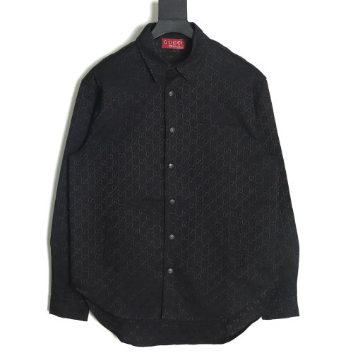 Gucci all-over double G jacquard shirt jacket TSK1,Gucci