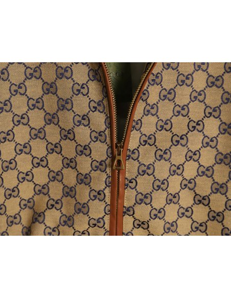 Gucci stand-up collar double G canvas long-sleeved jacket,Gucci