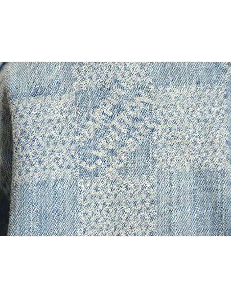 Louis Vuitton 24SS Checkerboard Collarless Denim Shirt Jacket,Louis Vuitton