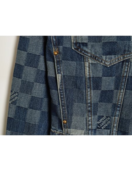 Louis Vuitton 24SS mosaic checkerboard denim jacket,Louis Vuitton