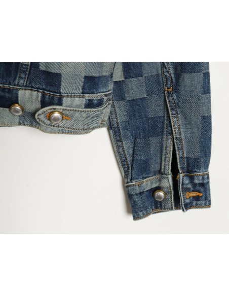 Louis Vuitton 24SS mosaic checkerboard denim jacket,Louis Vuitton