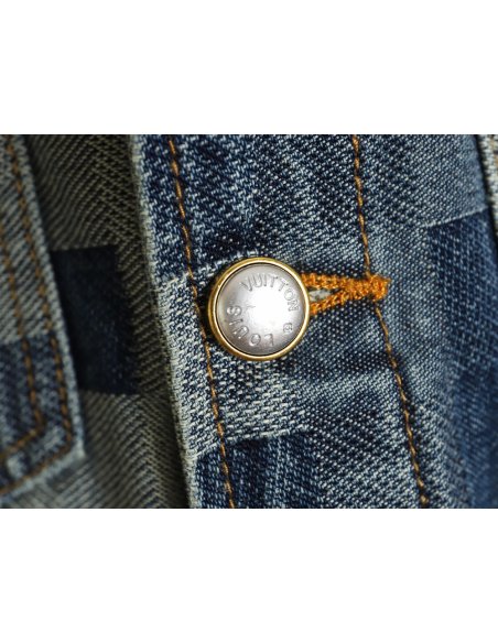 Louis Vuitton 24SS mosaic checkerboard denim jacket,Louis Vuitton