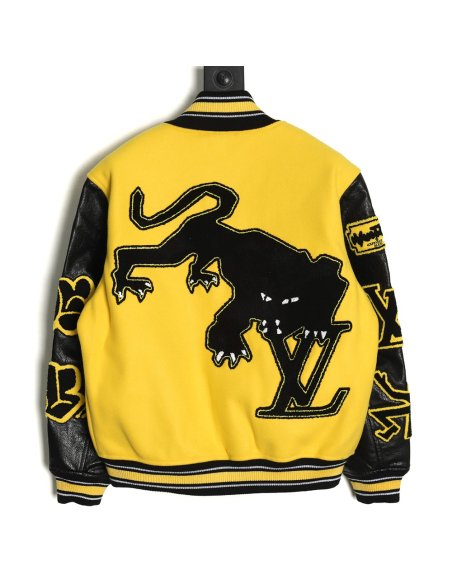 Louis vuitton baseball jacket with lettering logo TSK3,Louis Vuitton