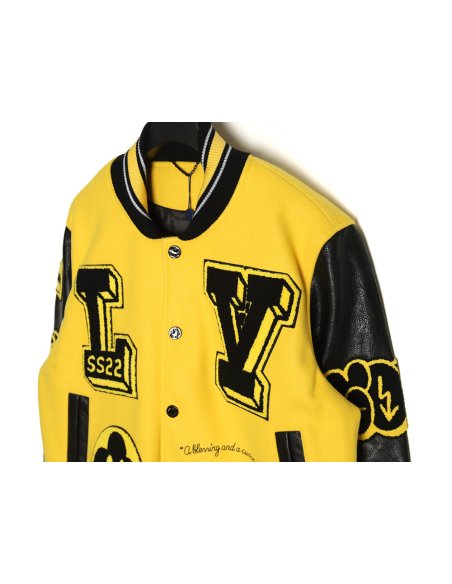 Louis vuitton baseball jacket with lettering logo TSK3,Louis Vuitton