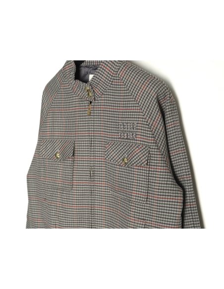 Miu Miu fine plaid stand collar zipper jacket,Miu Miu