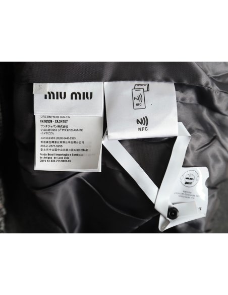 Miu Miu fine plaid stand collar zipper jacket,Miu Miu