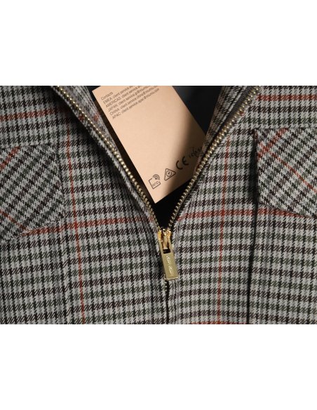 Miu Miu fine plaid stand collar zipper jacket,Miu Miu