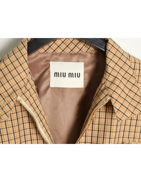 Miu Miu yellow checked jacket,Miu Miu