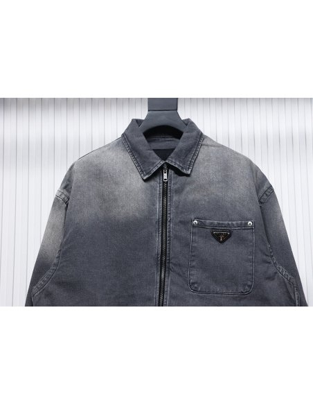 Prada Denim Zip-Up Jacket,Prada