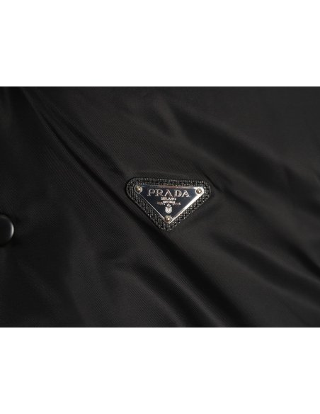Prada removable hood regenerated nylon bomber jacket,Prada