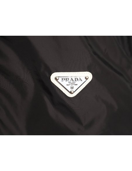 Prada triangle logo webbing woven zip-up jacket,Prada