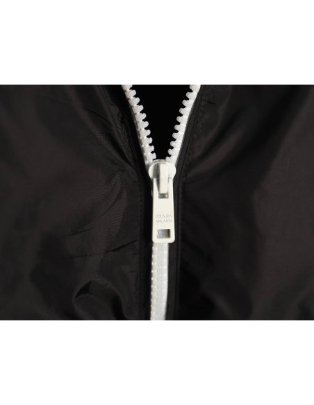 Prada triangle logo webbing woven zip-up jacket,Prada