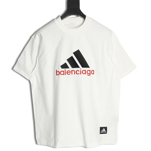 Balenciaga   Adidas co-branded embroidered short-sleeved T-shirt,Balenciaga