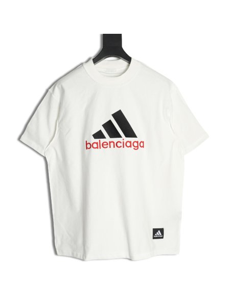 Balenciaga   Adidas co-branded embroidered short-sleeved T-shirt,Balenciaga