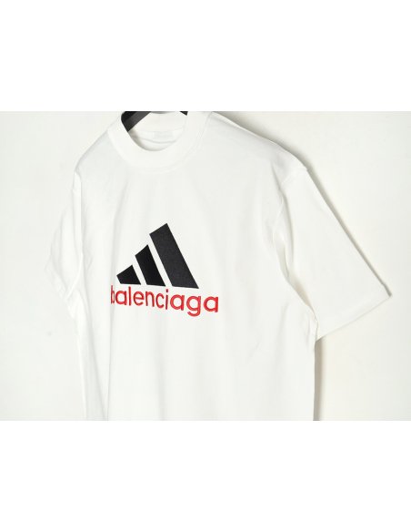 Balenciaga   Adidas co-branded embroidered short-sleeved T-shirt,Balenciaga