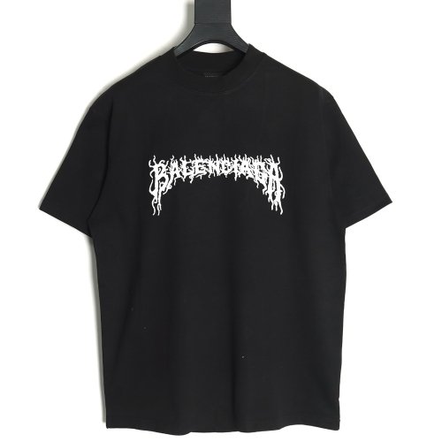 Balenciaga Lettering Embroidered LOGO Short Sleeve T-Shirt TSK1,Balenciaga