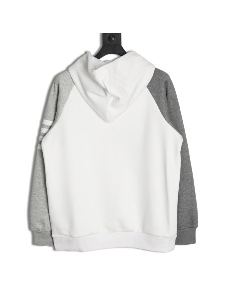 Thom Browne patchwork four-bar fleece hooded sweatshirt TSK1,Thom Browne
