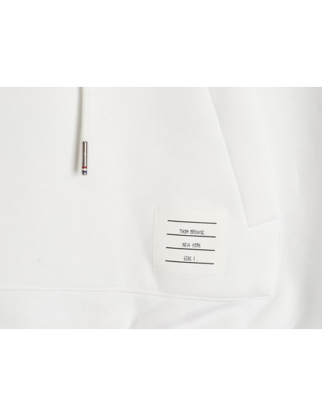 Thom Browne patchwork four-bar fleece hooded sweatshirt TSK1,Thom Browne