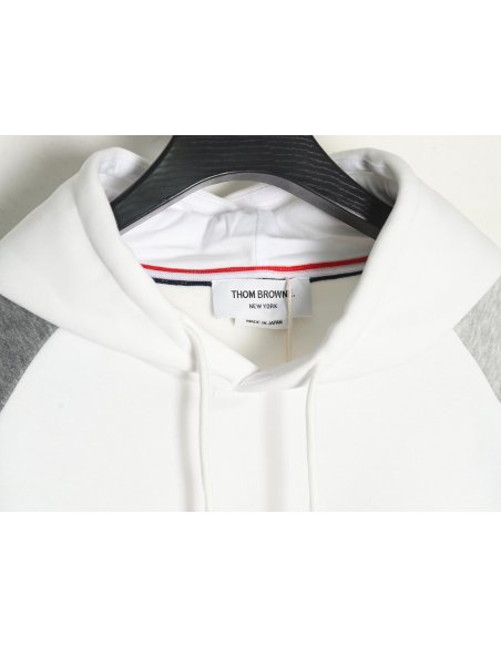 Thom Browne patchwork four-bar fleece hooded sweatshirt TSK1,Thom Browne