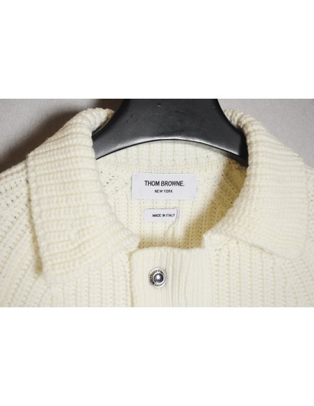 THOM BROWNE 20FW Chunky stitch zip lapel jacket,Thom Browne