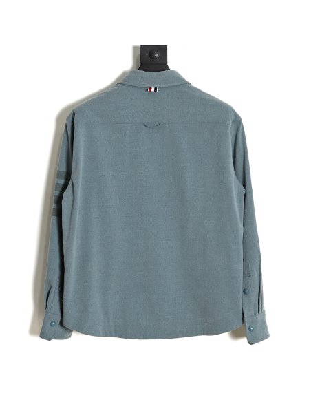 Thom Browne 23SS 4-Bar Smoked Flannel Long Sleeve Shirt Jacket,Thom Browne