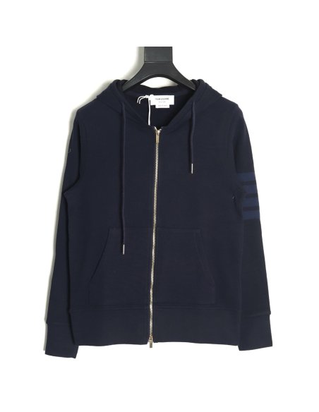 Thom Browne four-bar yarn-dyed zip-up jacket TSK1,Thom Browne