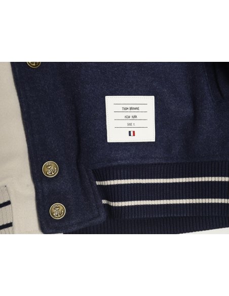 Thom Browne patchwork 4-bar baseball jersey jacket,Thom Browne
