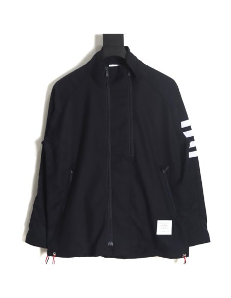 Thom Browne White Quad Bar Double Zip Jacket,Thom Browne
