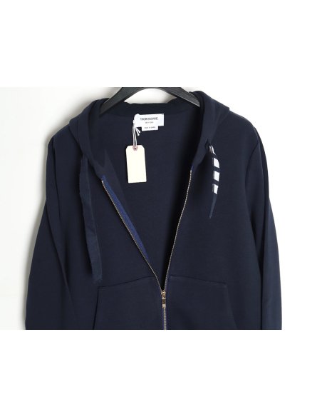 Thom Browne yarn-dyed drawstring zipper jacket TSK3,Thom Browne
