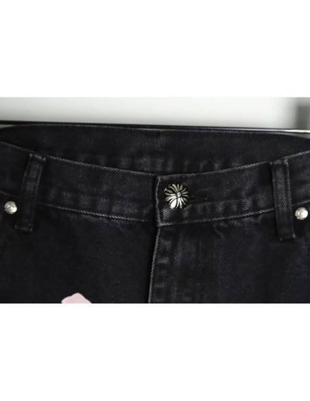 Chrome Hearts Classic Leather Label Cross Denim Trousers TSK2,Chrome Hearts