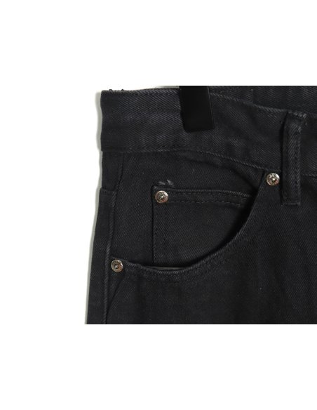 Chrome Hearts Sanskrit cross patch leather jeans TSK1,Chrome Hearts