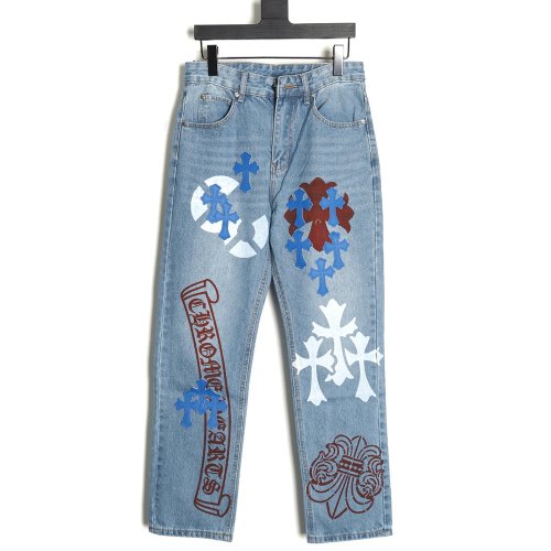 Chrome Hearts washed blue jeans,Chrome Hearts
