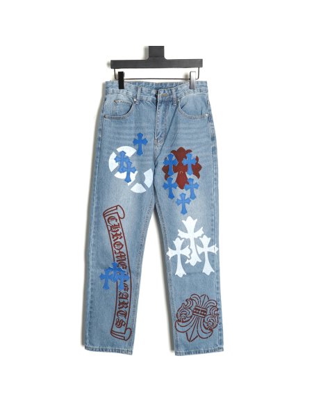 Chrome Hearts washed blue jeans,Chrome Hearts