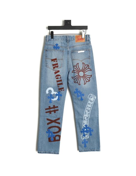 Chrome Hearts washed blue jeans,Chrome Hearts