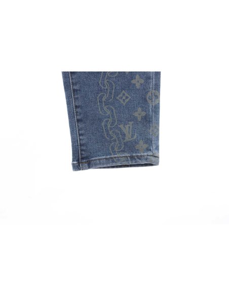 Louis Vuitton Washed Presbyopia LOGO Jeans,Louis Vuitton