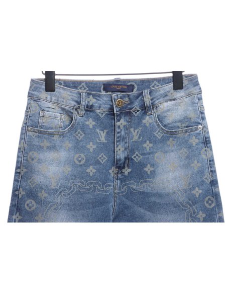 Louis Vuitton Washed Presbyopia LOGO Jeans,Louis Vuitton
