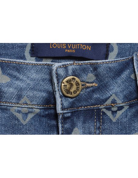 Louis Vuitton Washed Presbyopia LOGO Jeans,Louis Vuitton