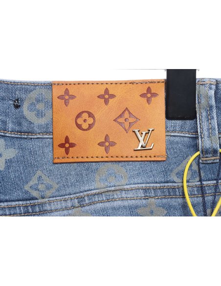 Louis Vuitton Washed Presbyopia LOGO Jeans,Louis Vuitton