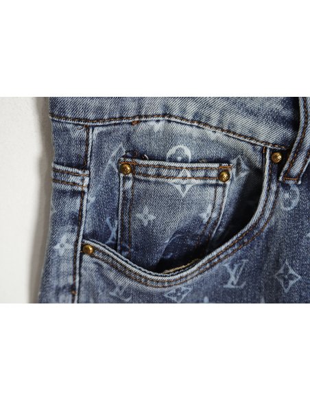 LouisVuitton full printed LOGO jeans on the back,Louis Vuitton