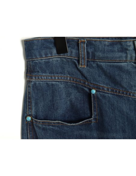 Louis Vuitton Enamel Button Washed Distressed Cargo Jeans,Louis Vuitton