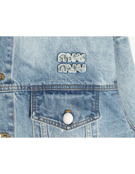 Miu Miu appliqu¨¦ denim jacket,Miu Miu