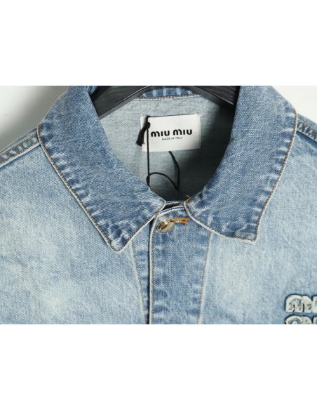 Miu Miu appliqu¨¦ denim jacket,Miu Miu